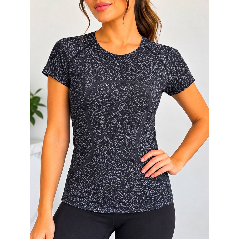 lululemon Swiftly Tech Short Sleeve 2.0 Distorted Static Black White